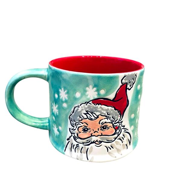 2pc Eli+Ana Christmas Mugs Green Smiling Sammy Santa Ceramic 2023 16oz Holiday - Picture 15 of 15